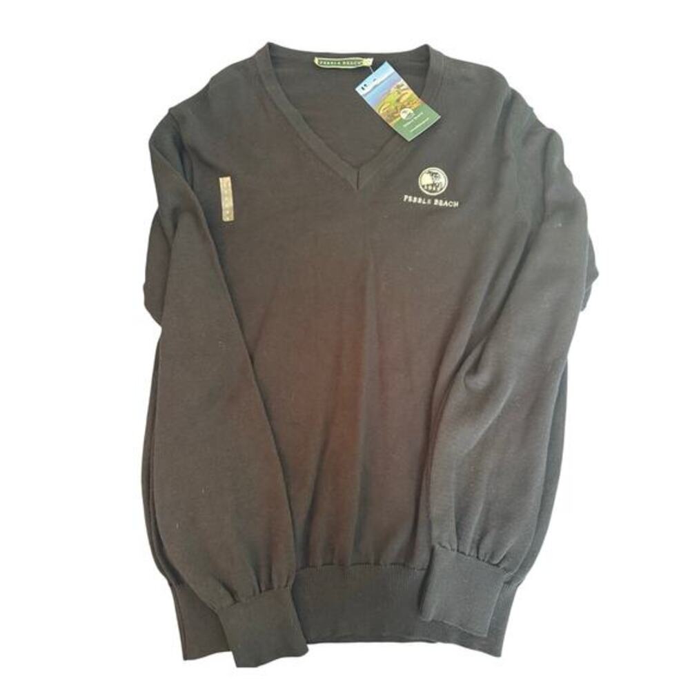 Pebble Beach ladies Golf V Neck Sweater S/M Black womens Performance Outdoor NEW